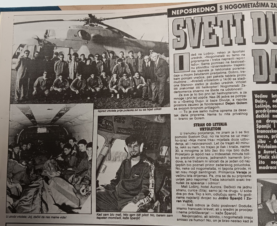 SJEĆANJE – Kad su nogometaši Zadarkomerca na pripreme putovali – helikopterom!