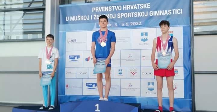GIMNASTIČKI KLUB SALTO Niko Nevešćanin četverostruki mlađe juniorski prvak Hrvatske