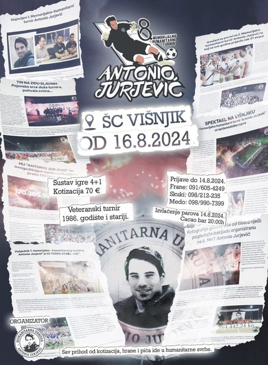 Prijave za Memorijal A. Jurjevića do 14. kolovoza