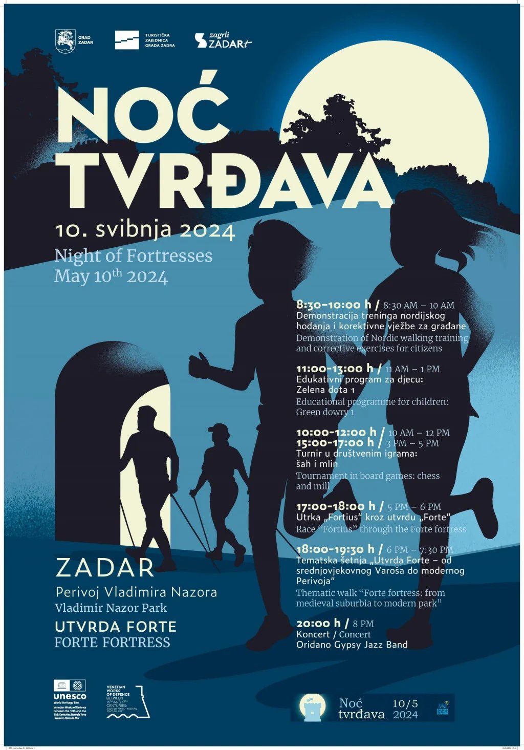 Grad Zadar se pridružio manifestaciji “Noć tvrđava” – u utvrdi Forte utrka, edukacije, turniri, razgled i koncert