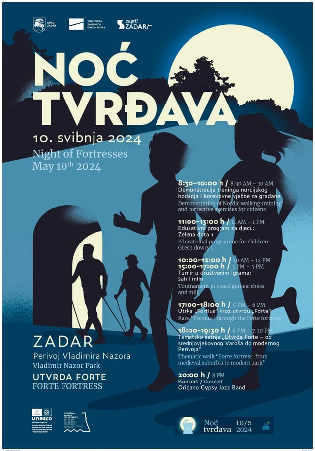 Grad Zadar se pridružio manifestaciji “Noć tvrđava” – u utvrdi Forte utrka, edukacije, turniri, razgled i koncert