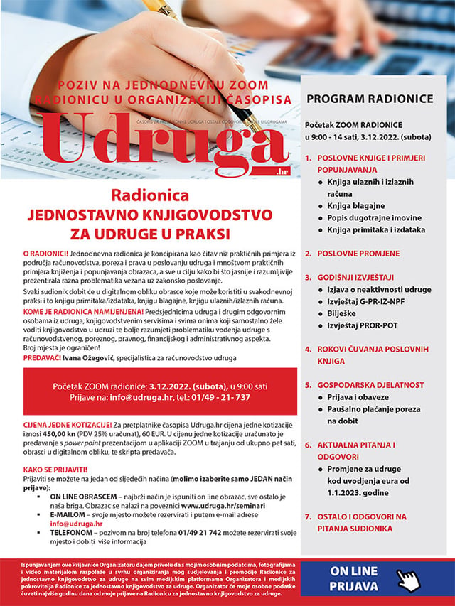 Jednostavno knjigovodstvo za udruge u praksi