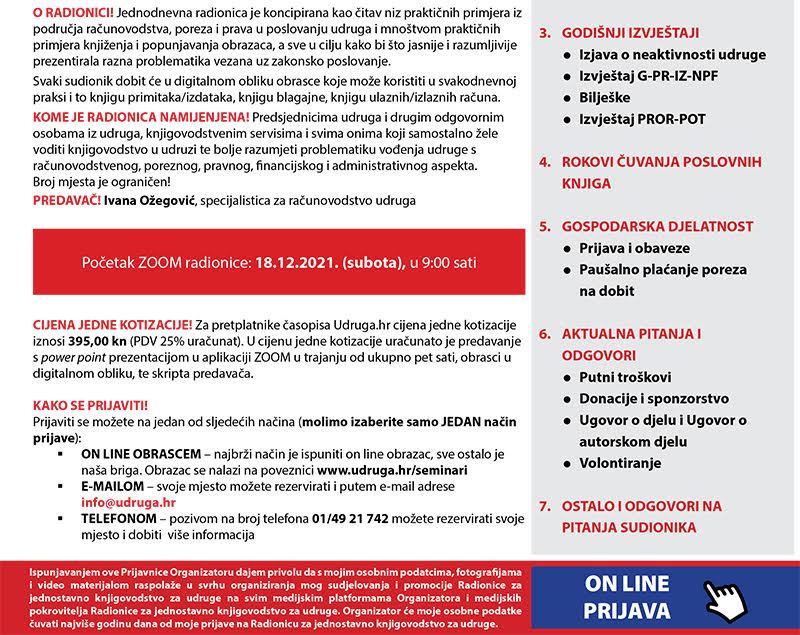 JEDNOSTAVNO KNJIGOVODSTVO ZA UDRUGE U PRAKSI