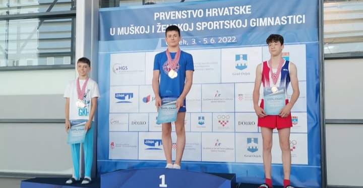 GIMNASTIČKI KLUB SALTO Niko Nevešćanin četverostruki mlađe juniorski prvak Hrvatske