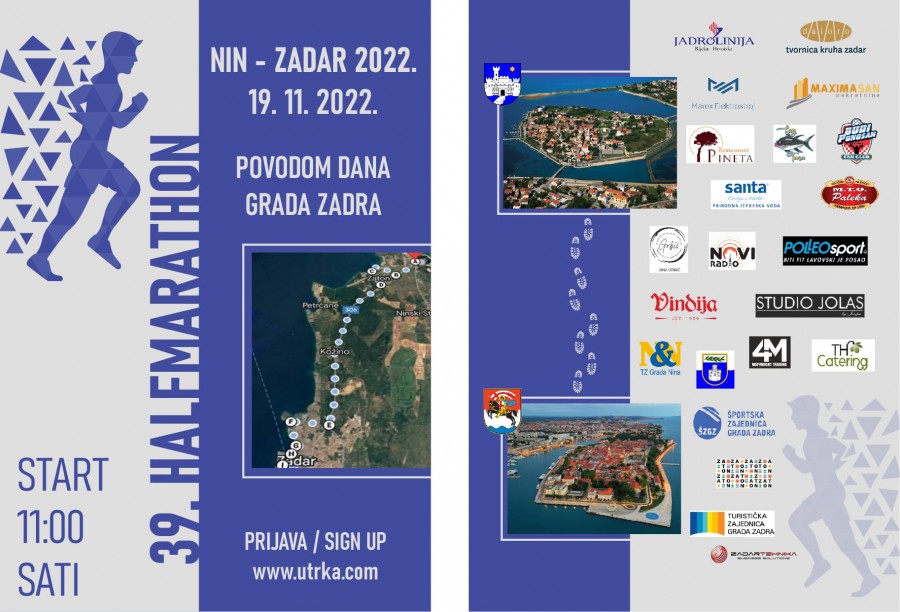 19. STUDENOGA  Polumaraton Nin-Zadar dobio međunarodni certifikat, prijave za 39. izdanje su u tijeku